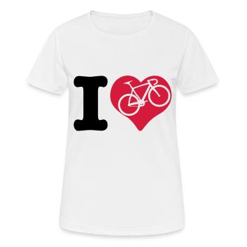 j'aime faire du vélo - T-shirt respirant Femme - blanc - Devant - AI Model Female 172 dark (172cm)
