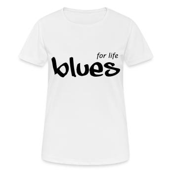 BLUES pour la vie - T-shirt respirant Femme - blanc - Devant - AI Model Female 172 dark (172cm)