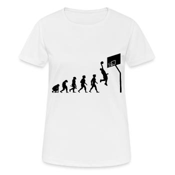 Evolution Basketball Korbball Spieler Sport - Frauen T-Shirt atmungsaktiv - Weiß - Vorne - AI Model Female 172 dark (172cm)