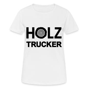 Holz Trucker - Frauen T-Shirt atmungsaktiv - Weiß - Vorne - AI Model Female 172 dark (172cm)