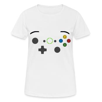 Manette de jeux vidéo 3 - T-shirt respirant Femme - blanc - Devant - AI Model Female 172 dark (172cm)