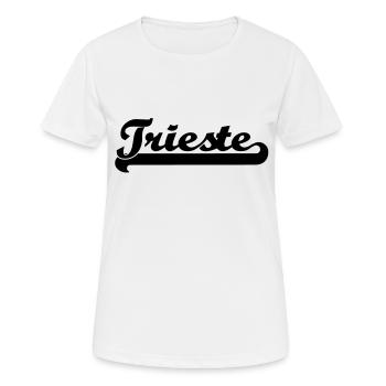 trieste writing - Women's Breathable T-Shirt - white - Front - AI Model Female 172 dark (172cm)