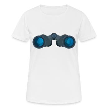 Binoculars tensioner observer stalker - Women's Breathable T-Shirt - white - Front - AI Model Female 172 dark (172cm)
