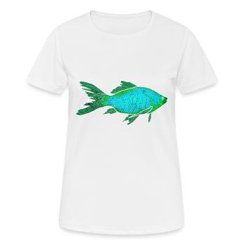 Türkiser Mystischer Fisch - Frauen T-Shirt atmungsaktiv - Weiß - Vorne - AI Model Female 172 dark (172cm)