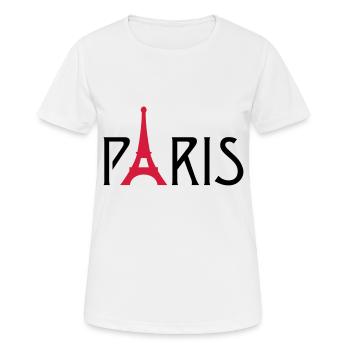 Paris Tour Eiffel - T-shirt respirant Femme - blanc - Devant - AI Model Female 172 dark (172cm)