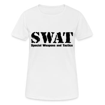 SWAT / S.W.A.T - Frauen T-Shirt atmungsaktiv - Weiß - Vorne - AI Model Female 172 dark (172cm)