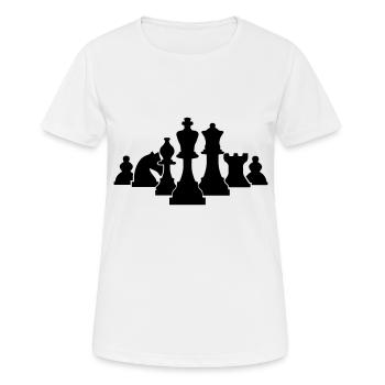 schach figuren - Frauen T-Shirt atmungsaktiv - Weiß - Vorne - AI Model Female 172 dark (172cm)