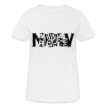ANIMAL RIGHTS NOW_03 - Women's Breathable T-Shirt - white - Front - AI Model Female 172 dark (172cm)