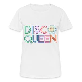 DiscoQueen - Frauen T-Shirt atmungsaktiv - Weiß - Vorne - AI Model Female 172 dark (172cm)