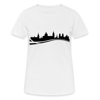 Skyline Salzburg Welle - Frauen T-Shirt atmungsaktiv - Weiß - Vorne - AI Model Female 172 dark (172cm)