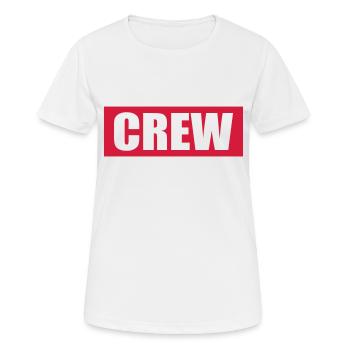 crew - Frauen T-Shirt atmungsaktiv - Weiß - Vorne - AI Model Female 172 dark (172cm)