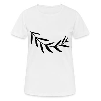 Branche branche feuille feuilles plante nature arbuste branches - T-shirt respirant Femme - blanc - Devant - AI Model Female 172 dark (172cm)