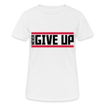 ne jamais abandonner les barres rouges cool ne jamais abandonner lo - T-shirt respirant Femme - blanc - Devant - AI Model Female 172 dark (172cm)