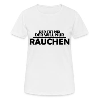 rauchen - Frauen T-Shirt atmungsaktiv - Weiß - Vorne - AI Model Female 172 dark (172cm)