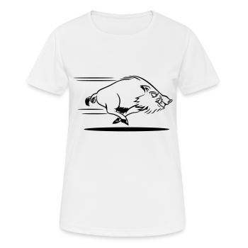 sanglier courant dangereux - T-shirt respirant Femme - blanc - Devant - AI Model Female 172 dark (172cm)