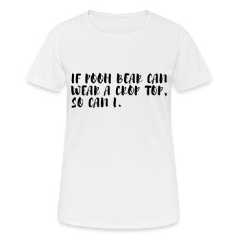 Ventre gratuit drôle citation cool - T-shirt respirant Femme - blanc - Devant - AI Model Female 172 dark (172cm)