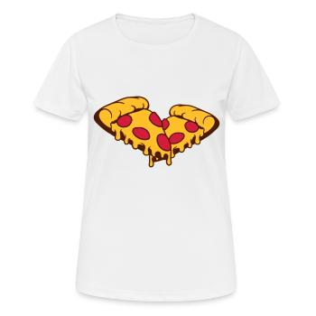 2 morceaux de morceaux de fromage de salami pizza - T-shirt respirant Femme - blanc - Devant - AI Model Female 172 dark (172cm)
