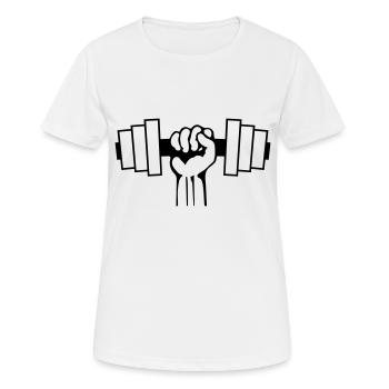 hand lift - Frauen T-Shirt atmungsaktiv - Weiß - Vorne - AI Model Female 172 dark (172cm)