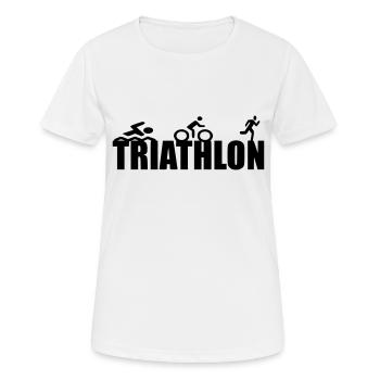 Équipe de compétition sportive de triathlon - T-shirt respirant Femme - blanc - Devant - AI Model Female 172 dark (172cm)