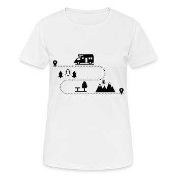 Wohnmobil - Frauen T-Shirt atmungsaktiv - Weiß - Vorne - AI Model Female 172 dark (172cm)