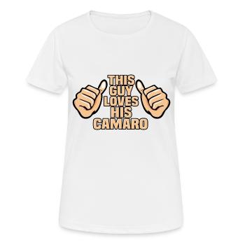 Dieser Typ liebt seine Kamera - Frauen T-Shirt atmungsaktiv - Weiß - Vorne - AI Model Female 172 dark (172cm)
