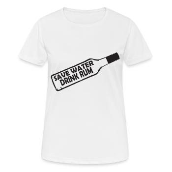 Sauver de l'eau boire du rhum - T-shirt respirant Femme - blanc - Devant - AI Model Female 172 dark (172cm)