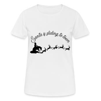 Santa is sliding to town - Frauen T-Shirt atmungsaktiv - Weiß - Vorne - AI Model Female 172 dark (172cm)