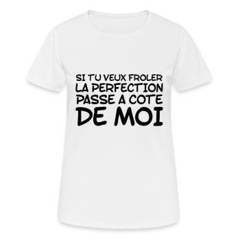 Perfection humour - T-shirt respirant Femme - blanc - Devant - AI Model Female 172 dark (172cm)