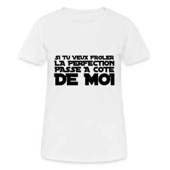 Perfection humour - T-shirt respirant Femme - blanc - Devant - AI Model Female 172 dark (172cm)