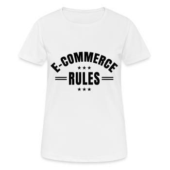 Idée cadeau e-commerce commerce en ligne commerce électronique - T-shirt respirant Femme - blanc - Devant - AI Model Female 172 dark (172cm)