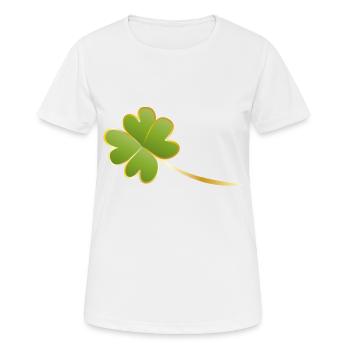 4 feuilles de trèfle - T-shirt respirant Femme - blanc - Devant - AI Model Female 172 dark (172cm)