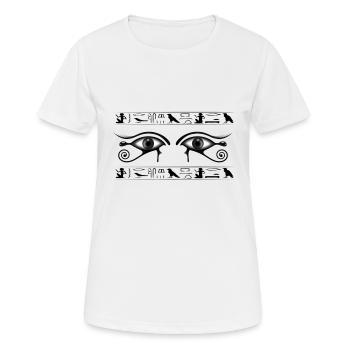 Auge des Horus, Ägypten Symbole, Auge des Horus T Shirt - Frauen T-Shirt atmungsaktiv - Weiß - Vorne - AI Model Female 172 dark (172cm)