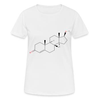 Molécule de testostérone - Formule structurale colorée - T-shirt respirant Femme - blanc - Devant - AI Model Female 172 dark (172cm)