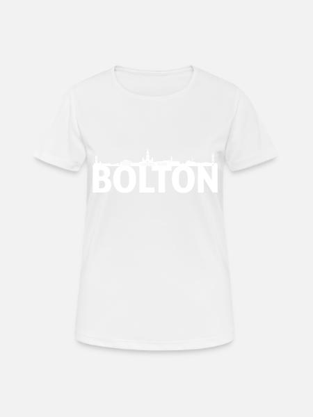 Bolton England Skyline Gift Idea UK - Women's Breathable T-Shirt - white