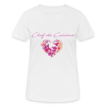 ungarische blumen, herz, Herz, chef de cuisine - Frauen T-Shirt atmungsaktiv - Weiß - Vorne - AI Model Female 172 dark (172cm)