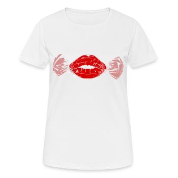 Bonbon - Frauen T-Shirt atmungsaktiv - Weiß - Vorne - AI Model Female 172 dark (172cm)