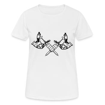 Tattoo Machine - Women's Breathable T-Shirt - white - Front - AI Model Female 172 dark (172cm)