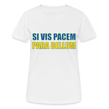 si vis pacem para bellum, Frieden, Ukraine, Spruch - Frauen T-Shirt atmungsaktiv - Weiß - Vorne - AI Model Female 172 dark (172cm)