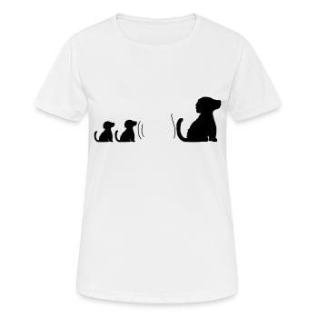 Familie brave sitzende Hunde - Frauen T-Shirt atmungsaktiv - Weiß - Vorne - AI Model Female 172 dark (172cm)