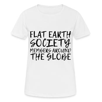 Flat Earth Society, membres du monde entier 14 - T-shirt respirant Femme - blanc - Devant - AI Model Female 172 dark (172cm)