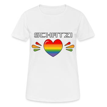 Rainbow Sparkling heart SCHATZI SHIRT - Frauen T-Shirt atmungsaktiv - Weiß - Vorne - AI Model Female 172 dark (172cm)