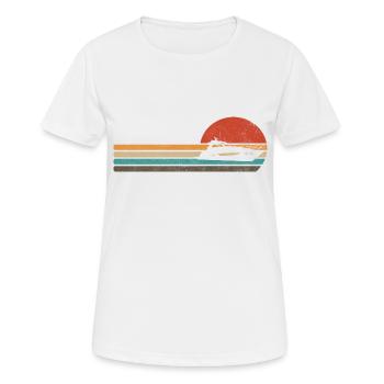 Motorboot Boot Vintage Kapitän Retro - Frauen T-Shirt atmungsaktiv - Weiß - Vorne - AI Model Female 172 dark (172cm)