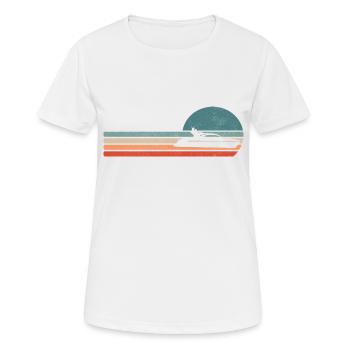 Motorboot Boot Vintage Geschenk Retro Kapitän - Frauen T-Shirt atmungsaktiv - Weiß - Vorne - AI Model Female 172 dark (172cm)