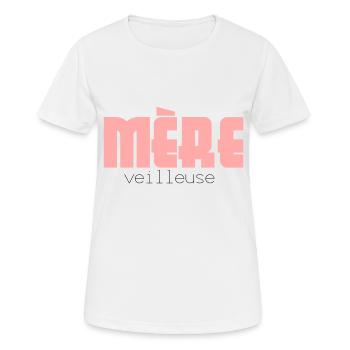 mère veilleuse - T-shirt respirant Femme - blanc - Devant - AI Model Female 172 dark (172cm)
