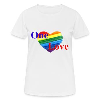 Un seul amour... partout dans le monde - T-shirt respirant Femme - blanc - Devant - AI Model Female 172 dark (172cm)