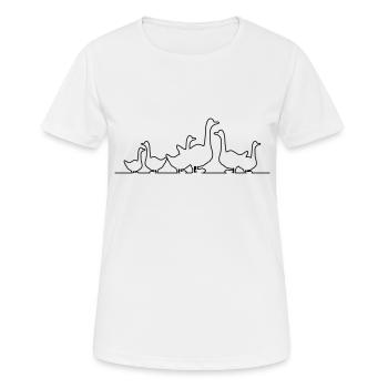 Famille d’oies - T-shirt respirant Femme - blanc - Devant - AI Model Female 172 dark (172cm)