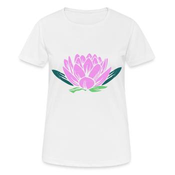 Lotus - T-shirt respirant Femme - blanc - Devant - AI Model Female 172 dark (172cm)