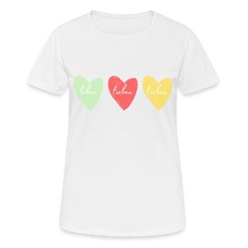 leben lieben lachen - Frauen T-Shirt atmungsaktiv - Weiß - Vorne - AI Model Female 172 dark (172cm)
