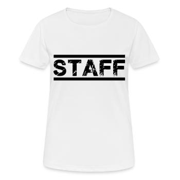 staff - Frauen T-Shirt atmungsaktiv - Weiß - Vorne - AI Model Female 172 dark (172cm)