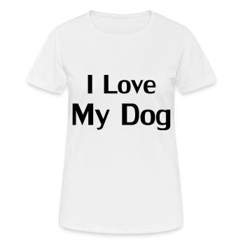 Dog Hund - Frauen T-Shirt atmungsaktiv - Weiß - Vorne - AI Model Female 172 dark (172cm)